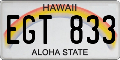 HI license plate EGT833