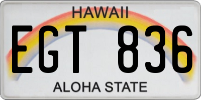 HI license plate EGT836