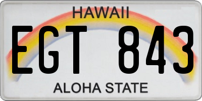 HI license plate EGT843