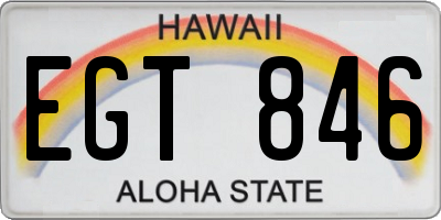 HI license plate EGT846