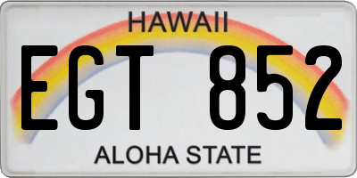 HI license plate EGT852