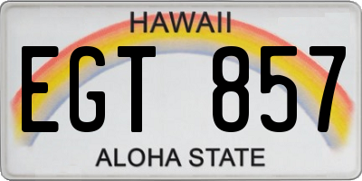 HI license plate EGT857
