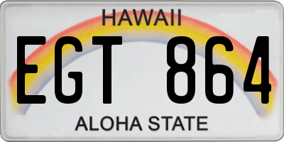 HI license plate EGT864