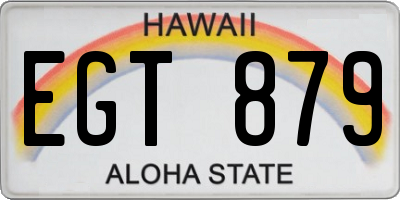 HI license plate EGT879