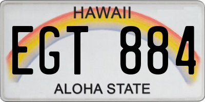 HI license plate EGT884