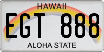 HI license plate EGT888
