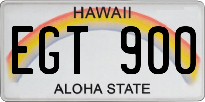 HI license plate EGT900