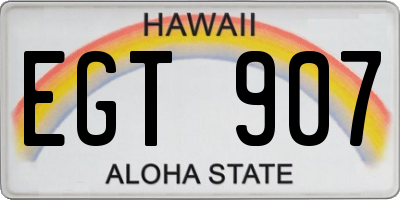 HI license plate EGT907