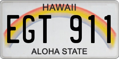 HI license plate EGT911