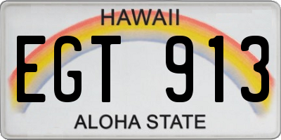 HI license plate EGT913