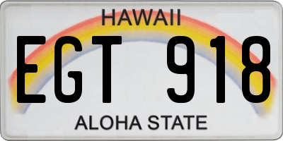 HI license plate EGT918