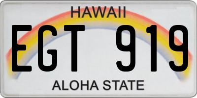HI license plate EGT919