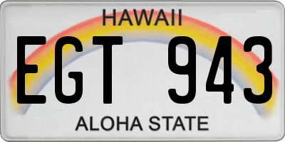 HI license plate EGT943