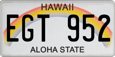 HI license plate EGT952