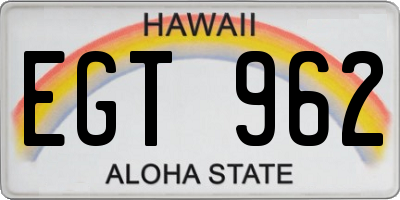 HI license plate EGT962