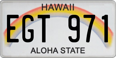 HI license plate EGT971