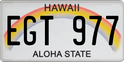 HI license plate EGT977