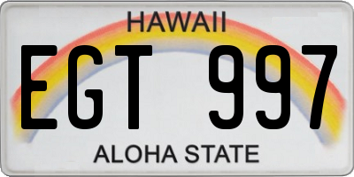 HI license plate EGT997