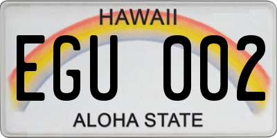 HI license plate EGU002
