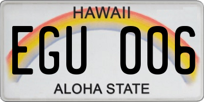 HI license plate EGU006
