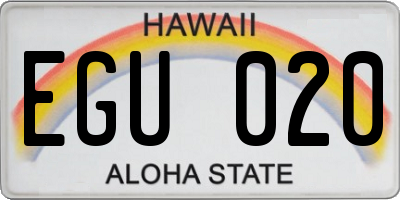 HI license plate EGU020