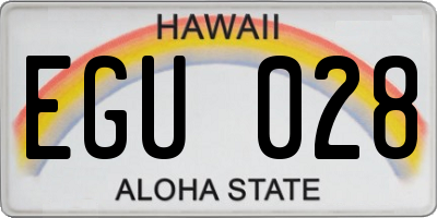 HI license plate EGU028