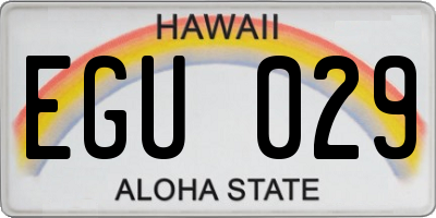 HI license plate EGU029