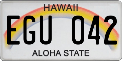 HI license plate EGU042