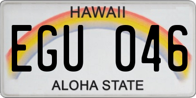 HI license plate EGU046