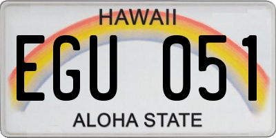 HI license plate EGU051