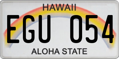 HI license plate EGU054