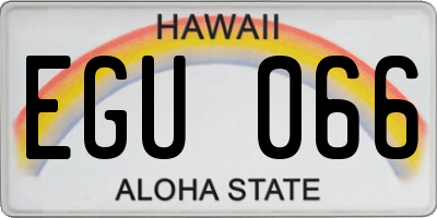 HI license plate EGU066
