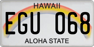 HI license plate EGU068