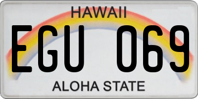 HI license plate EGU069