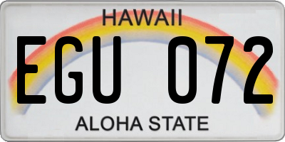 HI license plate EGU072