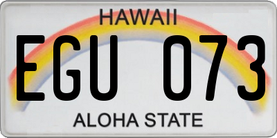 HI license plate EGU073