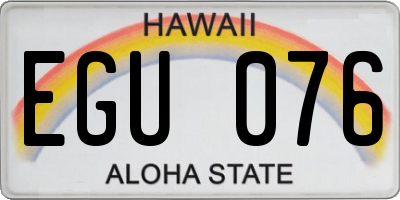 HI license plate EGU076