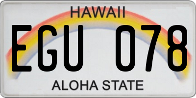 HI license plate EGU078