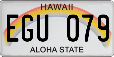 HI license plate EGU079