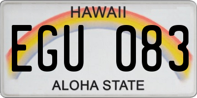 HI license plate EGU083