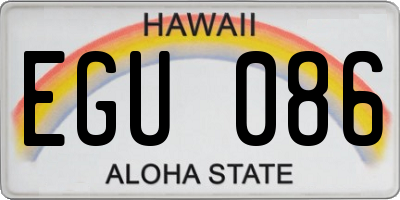 HI license plate EGU086