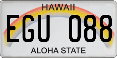 HI license plate EGU088