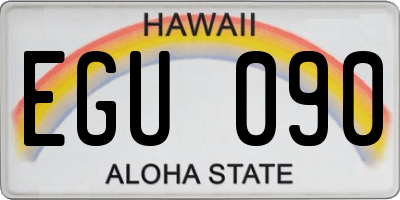 HI license plate EGU090