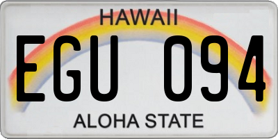 HI license plate EGU094
