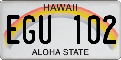 HI license plate EGU102
