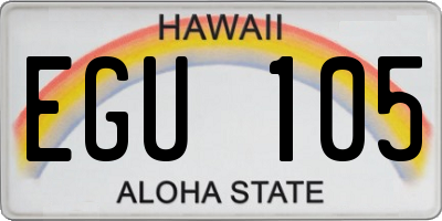 HI license plate EGU105