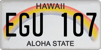 HI license plate EGU107