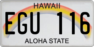 HI license plate EGU116