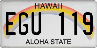 HI license plate EGU119