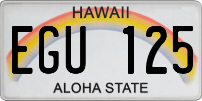 HI license plate EGU125